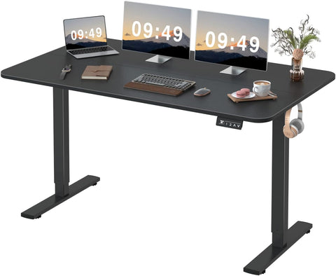 55 x 24 Inches Electric Height Adjustable Standing Desk Large Sit Stand Up Desk Home Office Computer Desk Memory