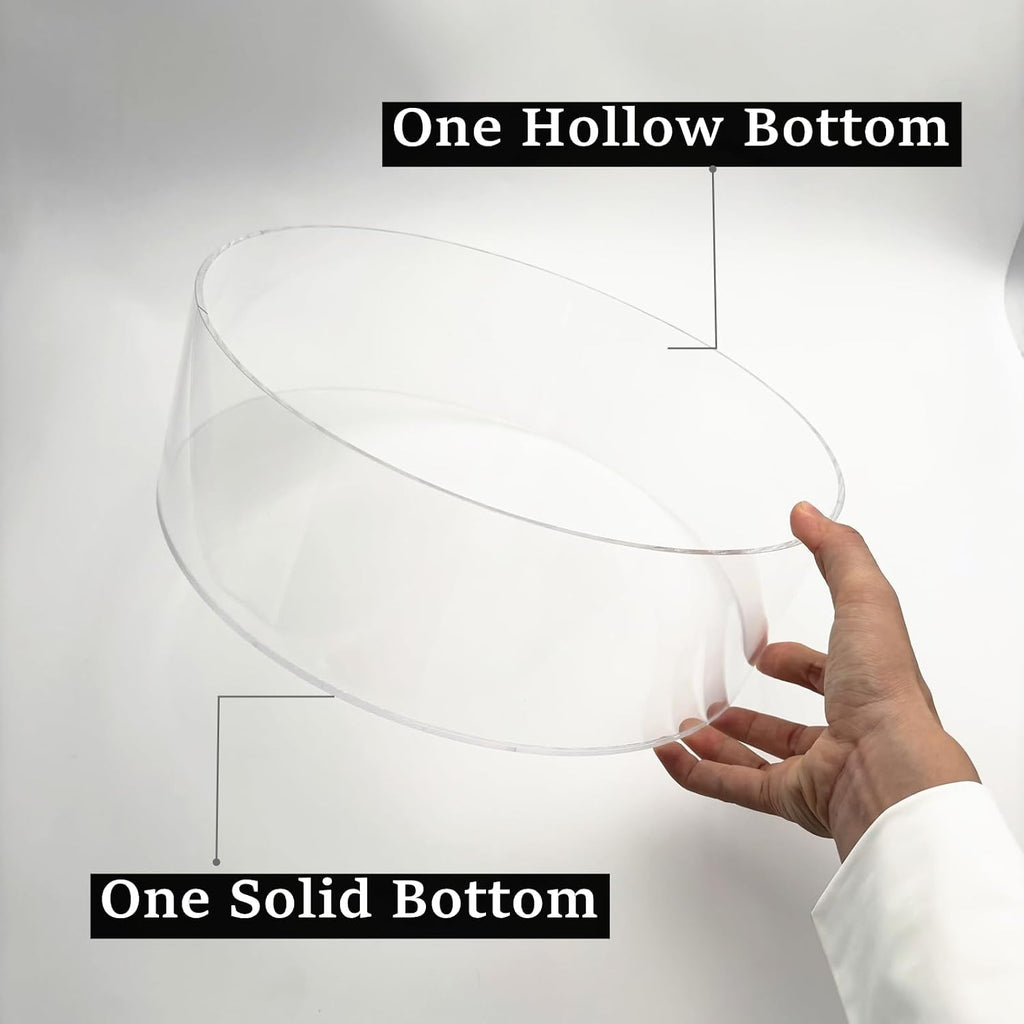 12 Inch Clear Acrylic Cake Stand, Round Cupcake Display Holder with Hollow Bottom, Dessert Stand for Wedding Birthday