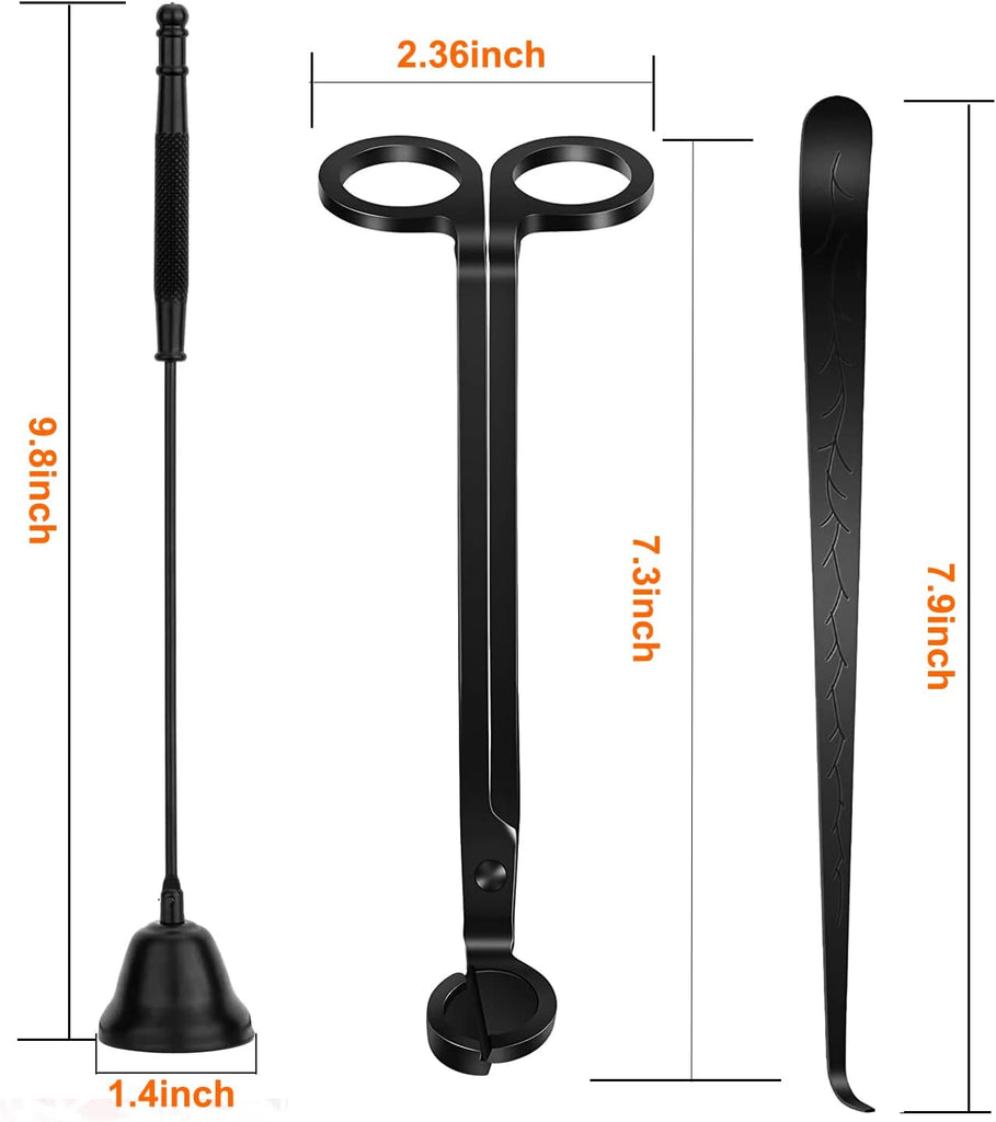 3 in 1 Candle Accessory Kits,Candle Snuffer,Candle Wick Cutter Trimmer and Candle Wick Dipper with Gift Bag, Candle