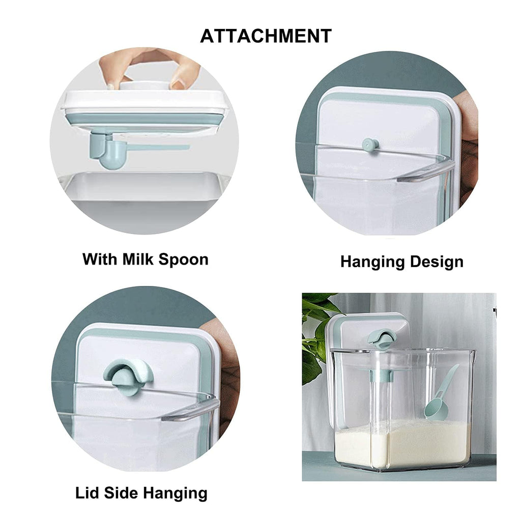 Formula Container for Baby Formula Dispenser with Scraper and Scoop One Button Handy 1000g Milk Powder Container