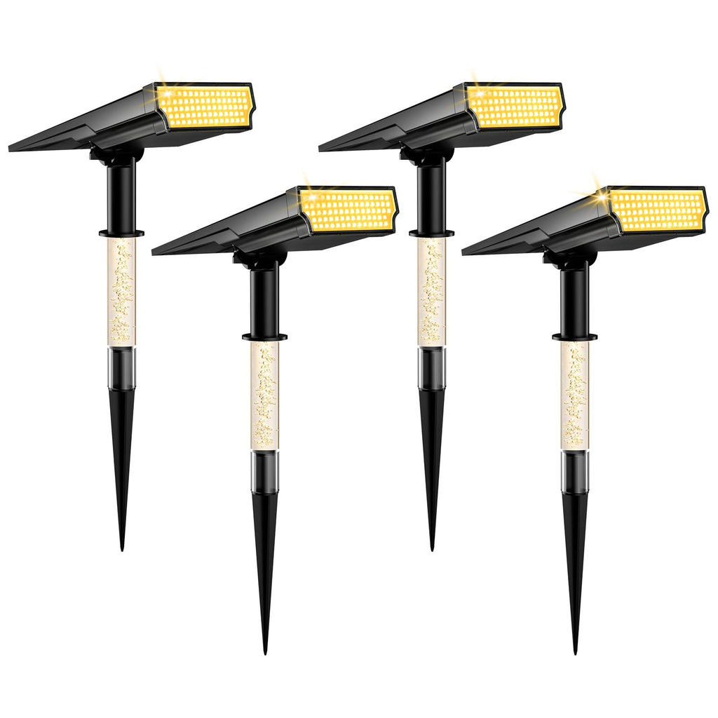 Solar Spot Lights Outdoor Waterproof, Warm White 4 Pack