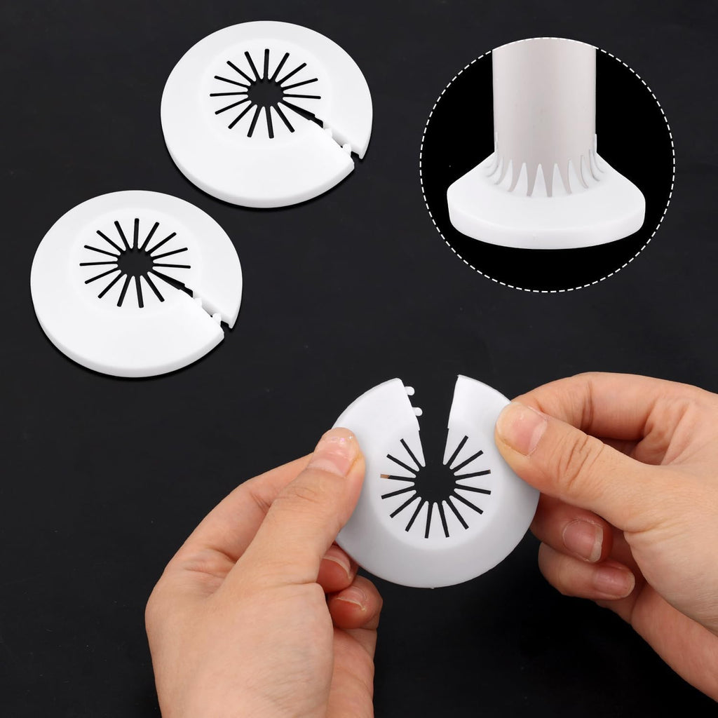 9 PCS Plumbing Cover Plates Plastic Escutcheon Plate Flange Pipe Covers (3PCS Apply to 0.4" to 1.14" and 3PCS Apply