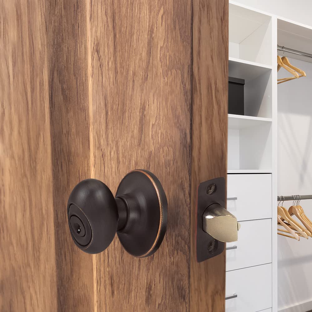 Egg Keyed Entry Door Knob, Oil Rubbed Bronze