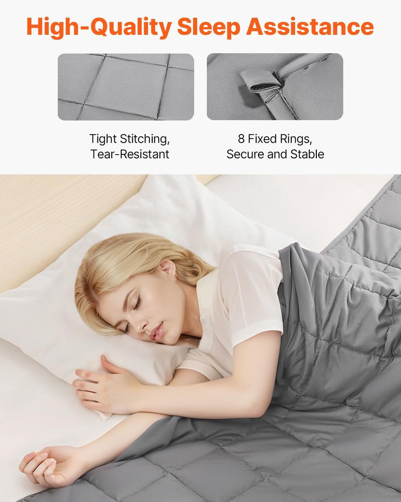 Weighted Blanket 60 x 80 inch - Queen Size, 25 lbs Heavy Blanket with Cooling Glass Beads, Soft & Breathable for