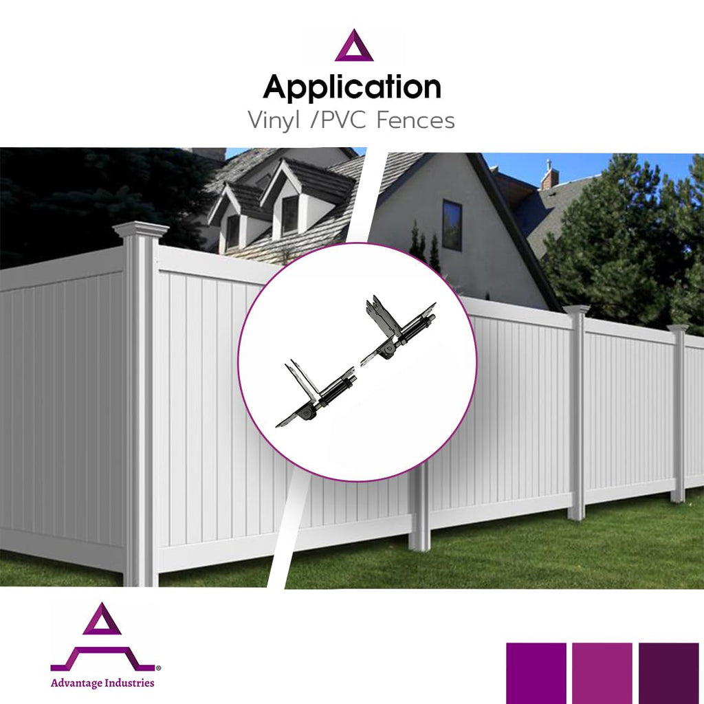 Stainless-Steel Self-Closing Gate Hinge "Long Leg" | Horizontal Adjustable | Enclosed Spring | Tight Hinge Tolerance