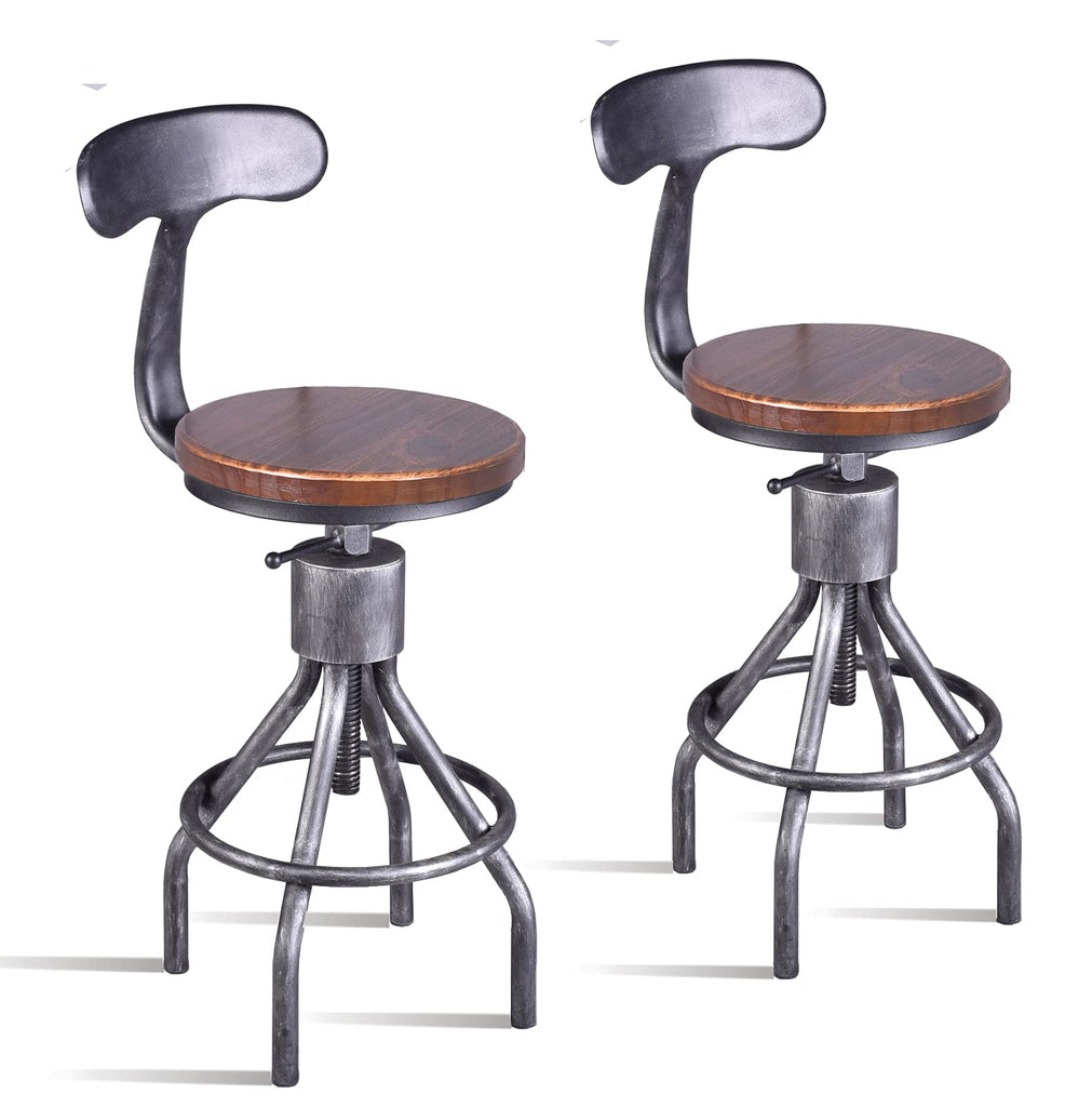 Industrial Vintage Bar Stool, Kitchen Counter Height Adjustable Pipe Chair, Cast Iron Stool, Swivel Bar Stool with