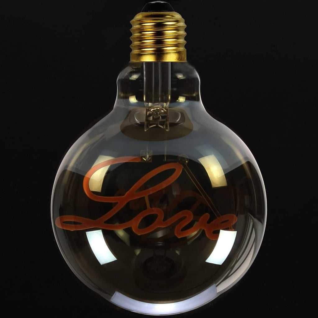 Edison Bulb Led Bulb Vintage 4W Dimmable 110-130V 2000Kelvin Super Yellow Warm Decorative Light Bulb (G30 Love Drop)