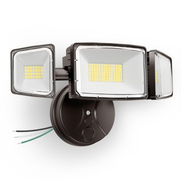 Flood Lights Outdoor, Brightness Security LED Flood Lights with 3 Adjustable Heads, Switch Controlled