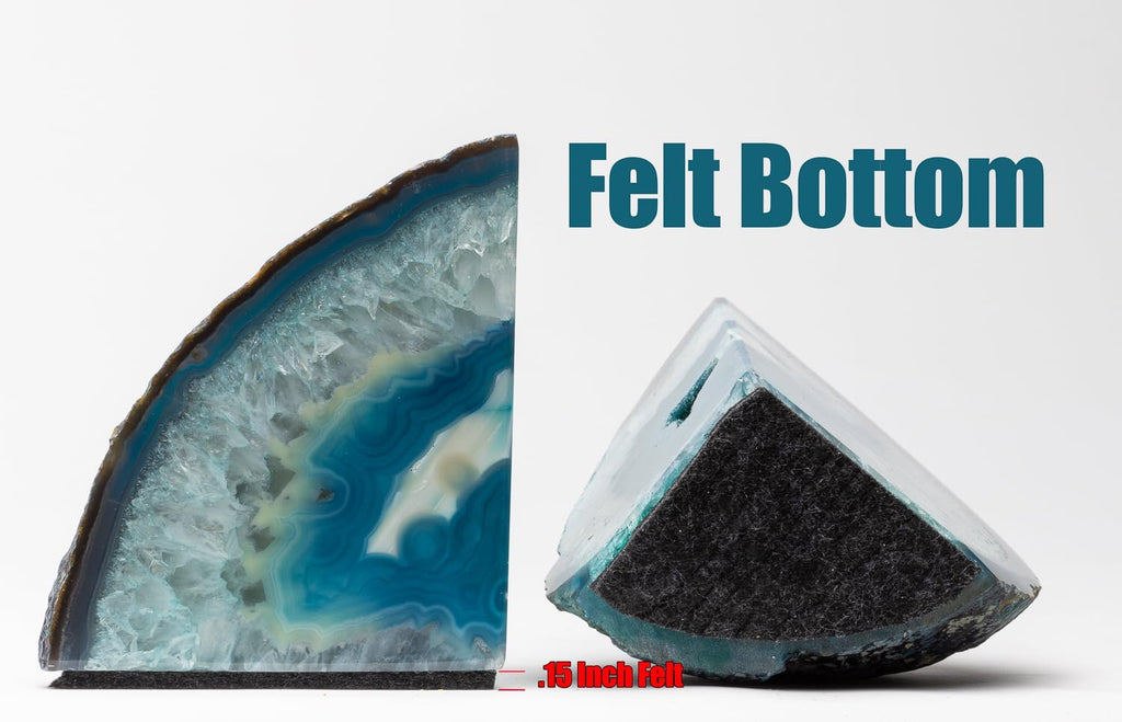 Agate Bookends, Home Décor (3.5-6 lbs, Teal)