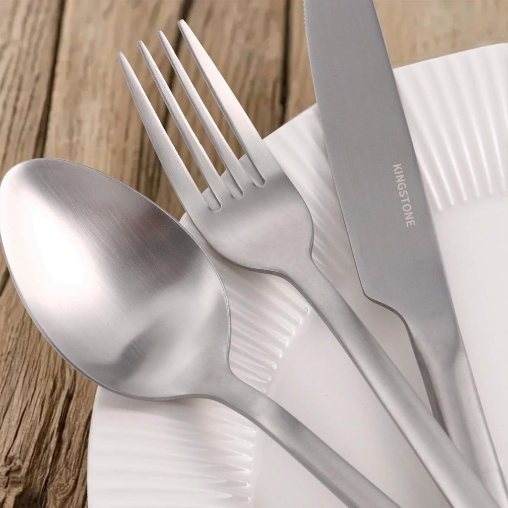 30 Pieces Silverware Set, Flatware Cutlery Set for 6, 18/10 Stainless Steel Silverware Utensils Minimalist Design