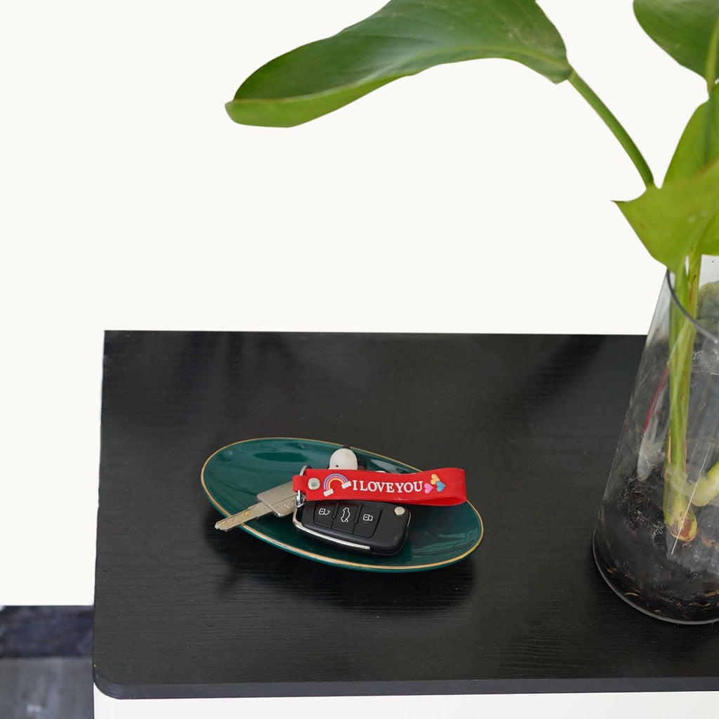 Ceramic Key Bowl for Entryway Table, 7 x 4 Key Dish Tray Catch All Bowl, Small Decorative Bowl for Key Jewelry Ring