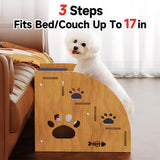 Pet Steps for Small Dogs,Wooden Cat Stairs for Old Cats,Doggy Dog Steps for Bed Couch Sofa Windows,3-Step Ladder
