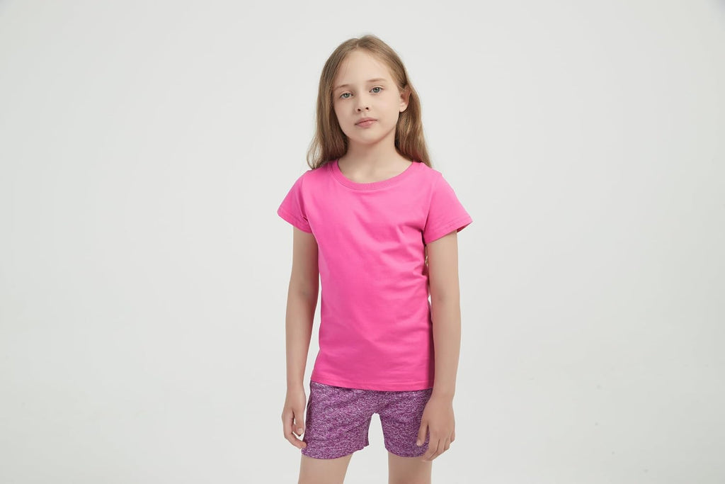 Pack Girls Shirts Cotton Short Sleeve Summer T Shirts for Girls