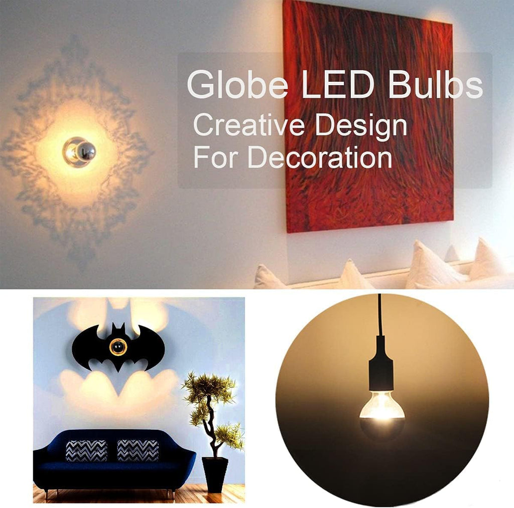 Half Chrome Light Bulb,6W Dimmable Half Black Glass,G25 Warm E26