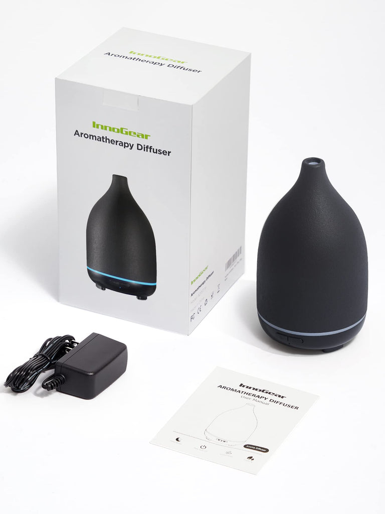 150ml Ceramic Essential Oil Diffuser, Diffusers, Black