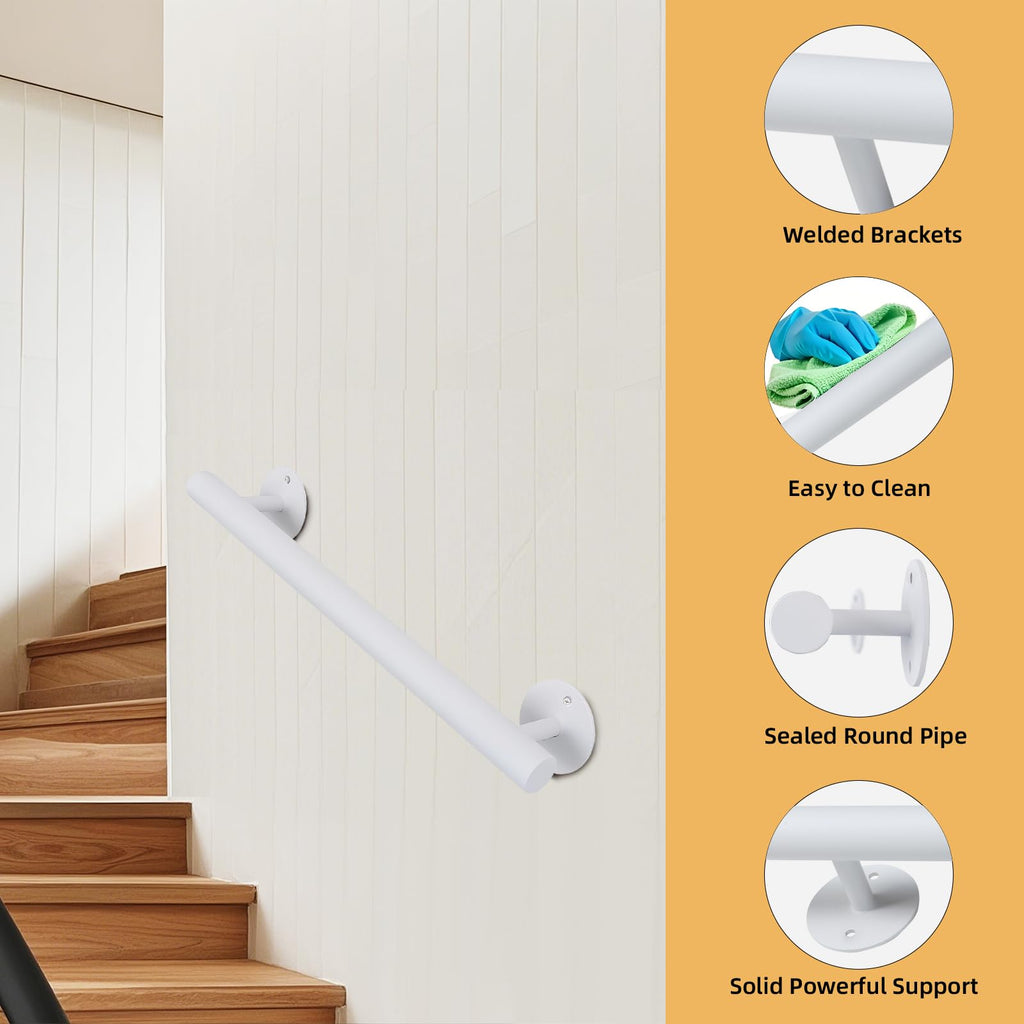 1.6 FT Wall Mount Handrails for Indoor Stairs, 19 Inch Pipe Hand Rail
