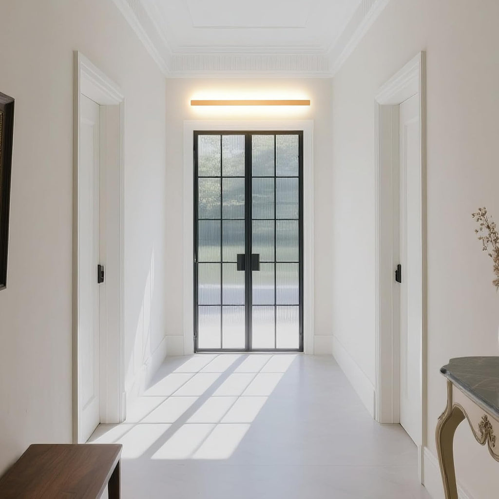 Modern Plug in Long Wall Sconce, 39" Gold Matte LED Wall Lights, 20W Warm White 3000K Acrylic Indoor Wall lamp, with