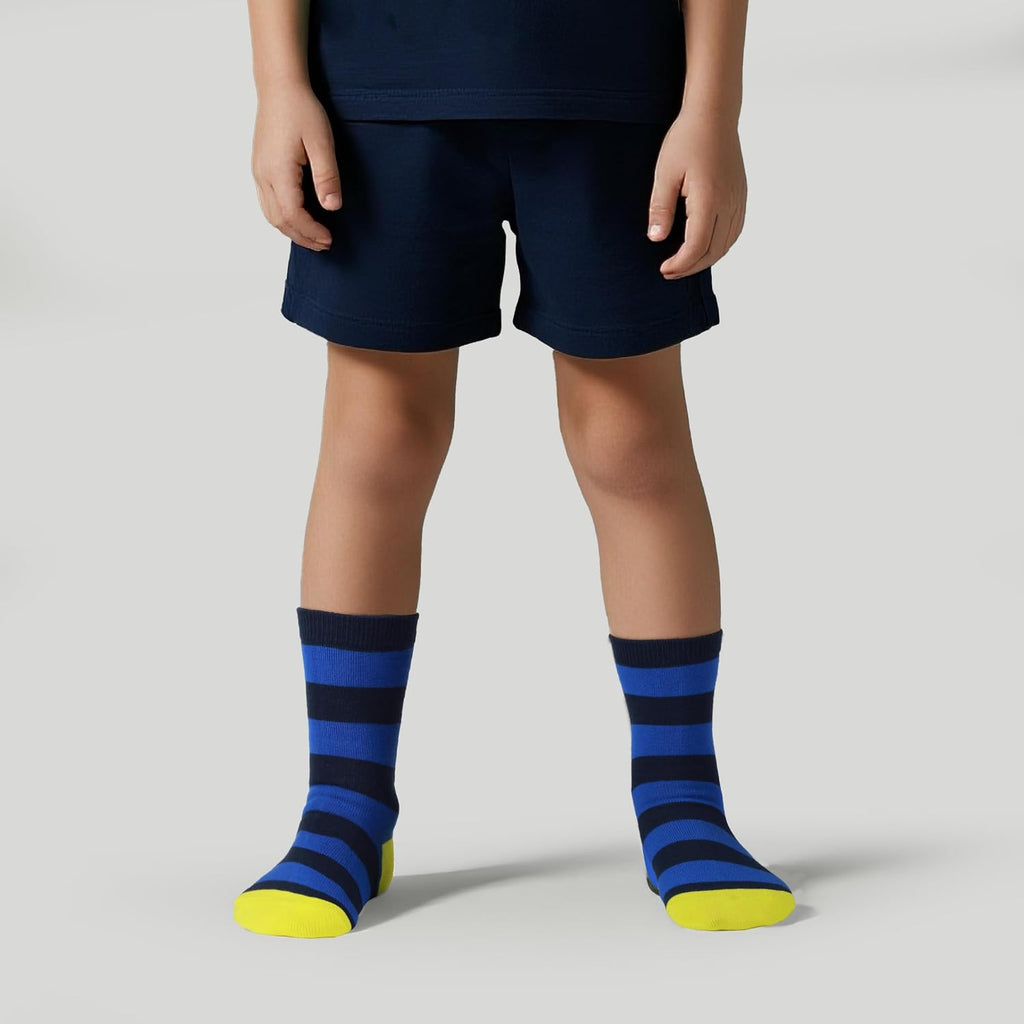 Kids Boys Crew Dress Socks Bright Colorful Pattern Design