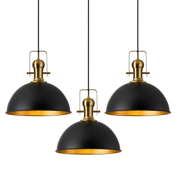 12 Inch Black Farmhouse Pendant Lights Island 3 Pack