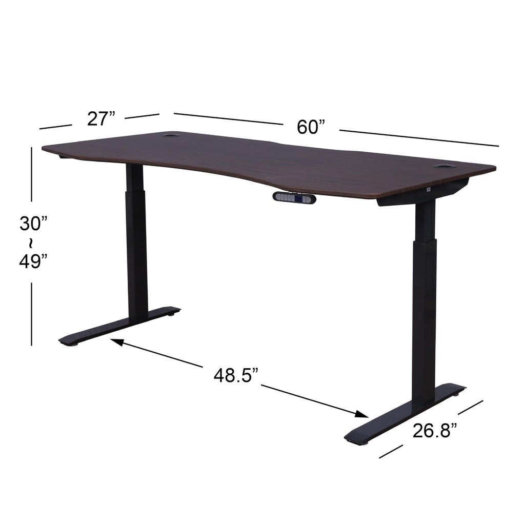Elite Pro Series 60" x 27" Electric Height Adjustable Stand up Desk, Sit Stand Home Office Desk, Computer Desk