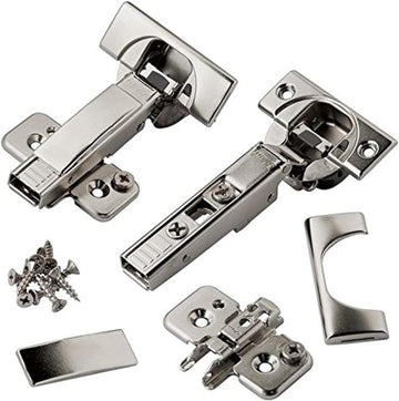 8 Pack 110 Degree Soft Close Hinges Self-Closing Frameless Hinges with Mounting Plates and Hinge Guard Plates