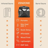 Lifepro ZenZone Outdoor Sauna Tent - Portable Wood Burning with Stove