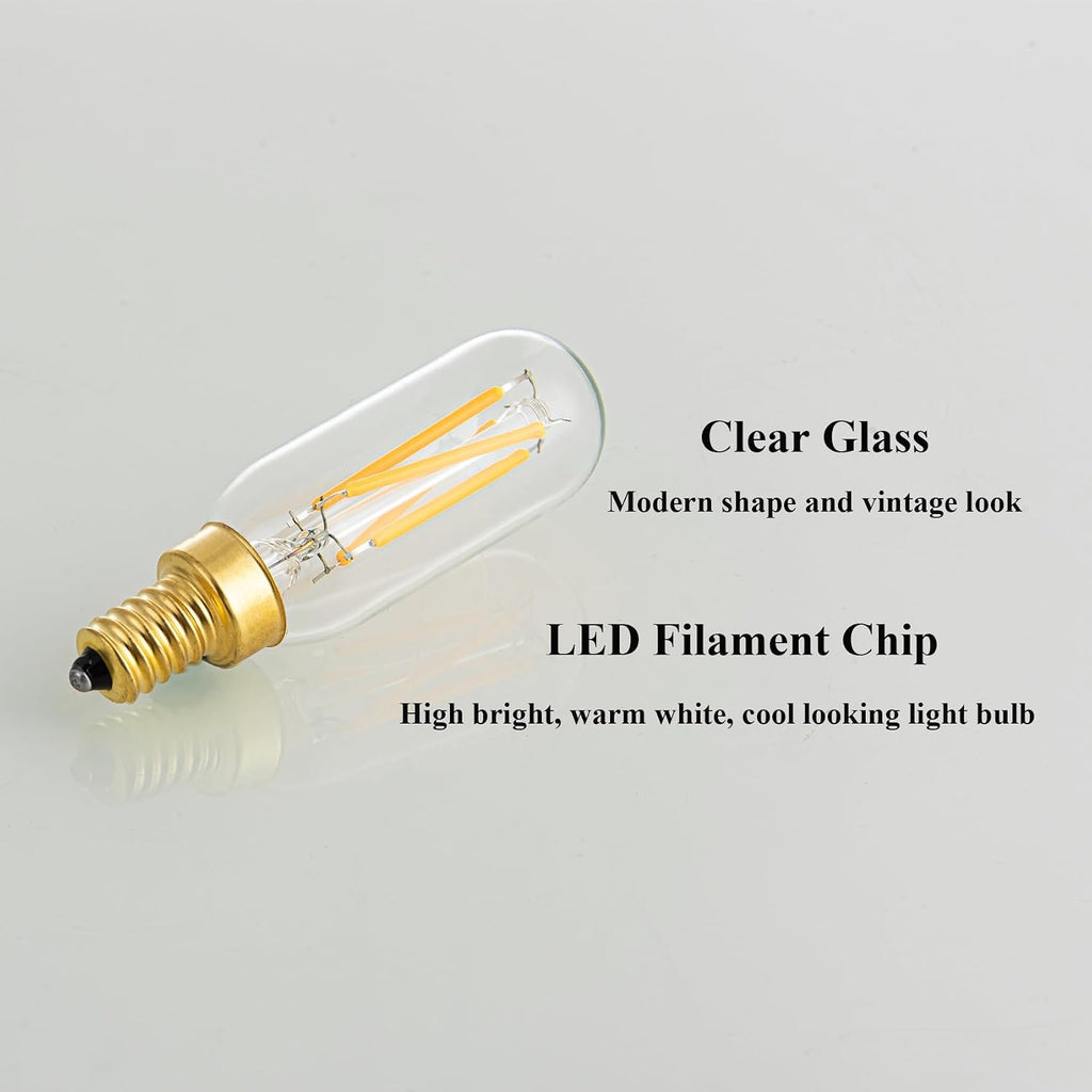 T6 LED Bulb Candelabra Dimmable 4W 2700K E12 Edison Bulb