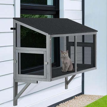 Bug Proof Window Catio, Expandable Outdoor Cat Enclosure