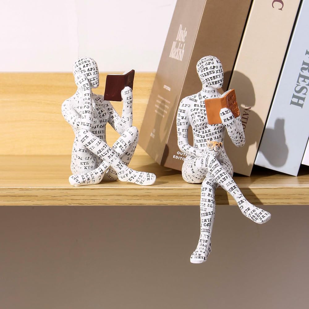 Modern Reading Woman Figurine - Home Decor Pulp Thinker Statue, Reading Women Sculpture Decoration and Bookworms