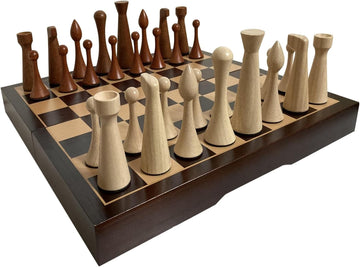 Luxurious 20 inch Real Luxurious Original Colored Solid Wooden Chess Set. Durable Handmade Chess Board Game Sets - Set of 34