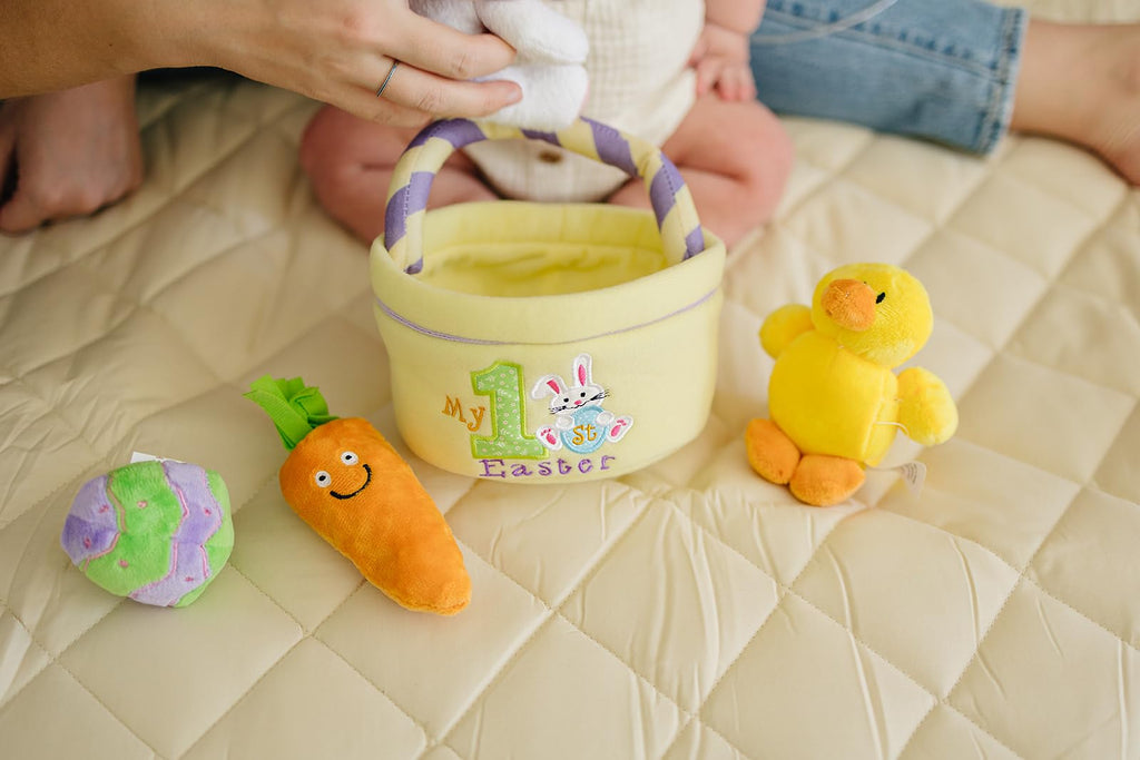 Baby's My First Easter Basket: Deluxe 5-Piece Set with Easter Bunny, Baby Chick, Carrot & Easter Egg - Perfect Easter