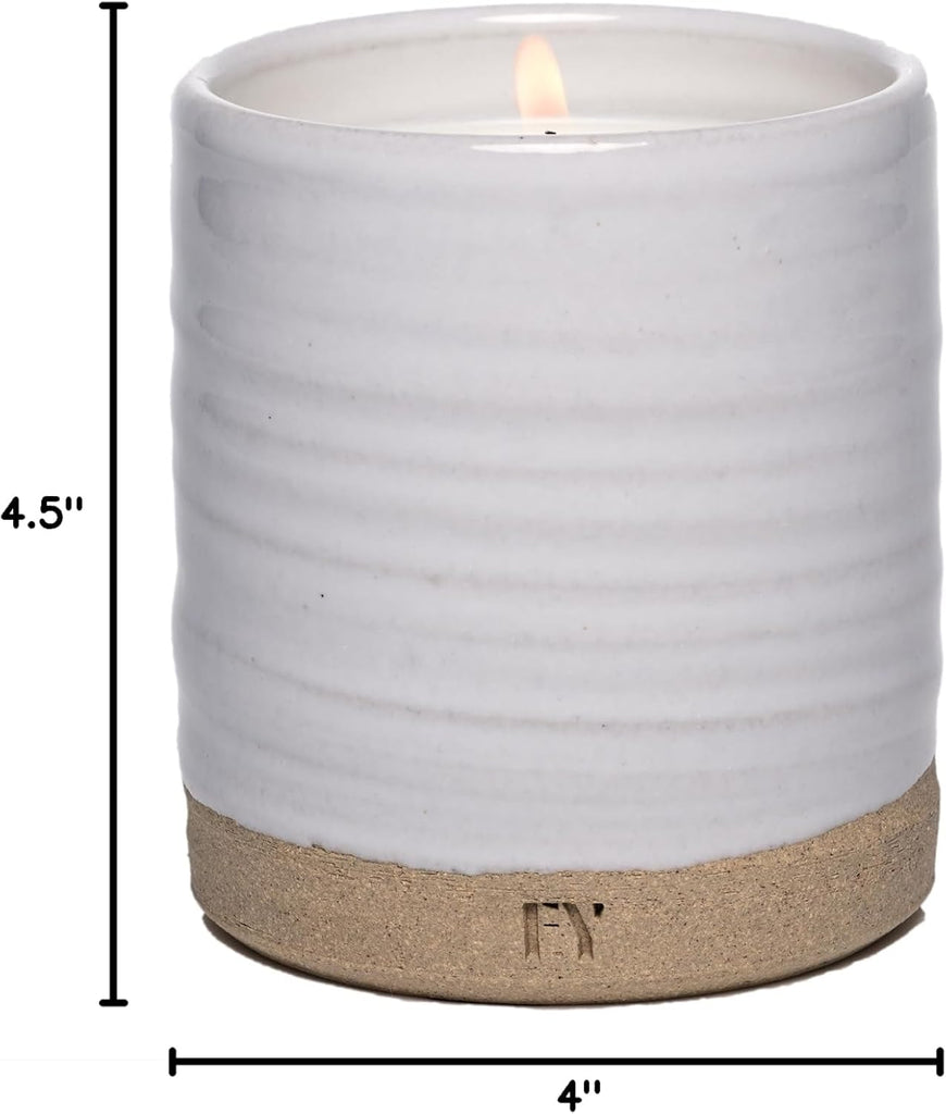 EAU/Water Candle - Bergamot, Orange Blossom & Aquatic Notes | Wheel Thrown Reusable Ceramic Vessel | Hand-Poured - Set of 12