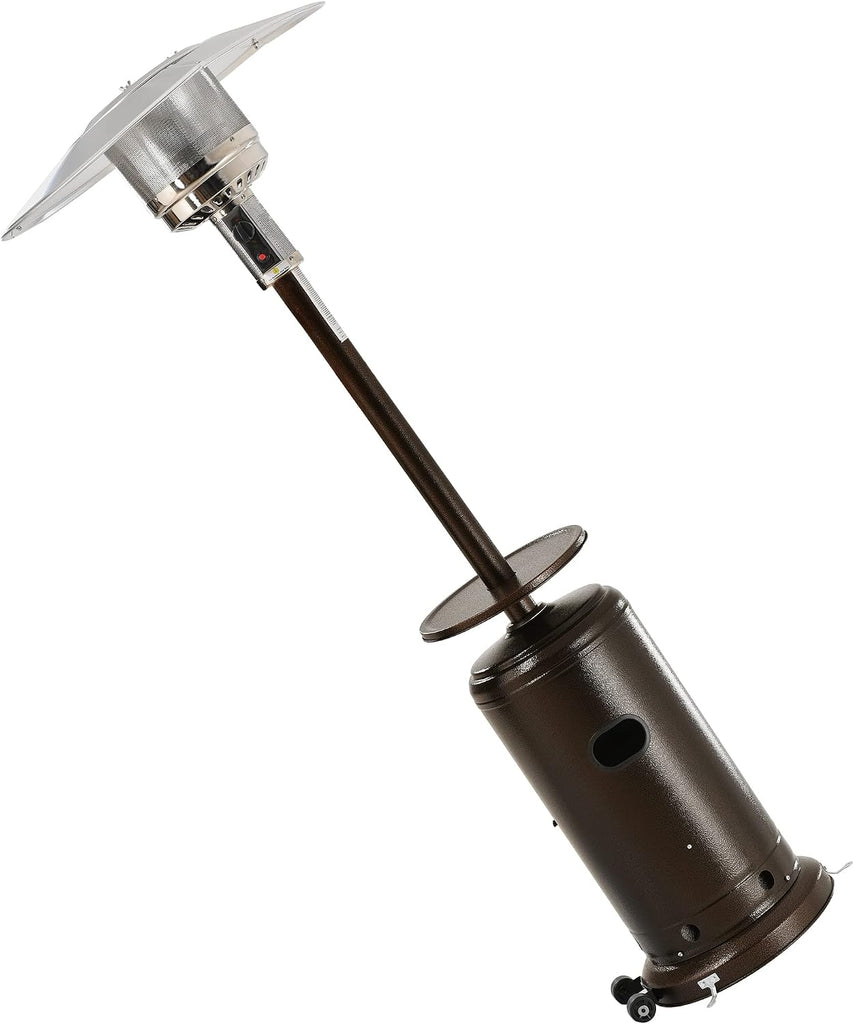 Patio Heater Standing, Outdoor 48000BTU Heater with Adjustable Table and Moving Wheels, 87" Propane Gas Heater for