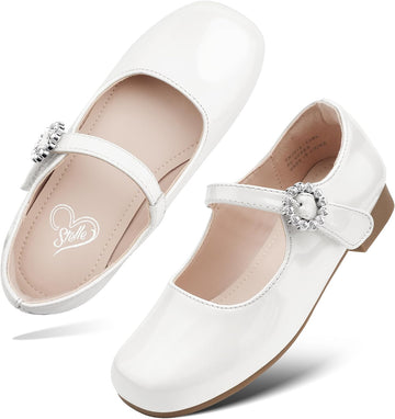 Girls Dress Shoes Rhinestone Buckle Mary Janes for School