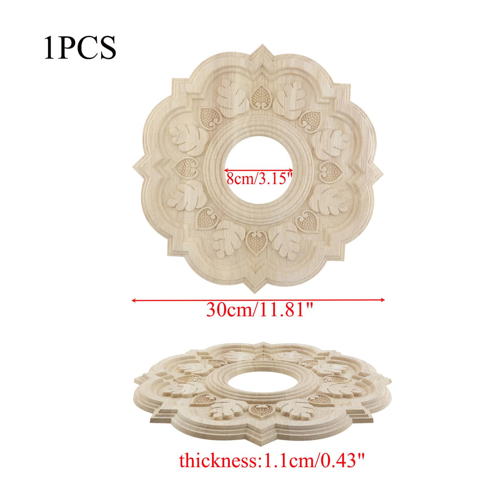 Floral‐Carved Ceiling Medallion for Light and Ceiling Fans
