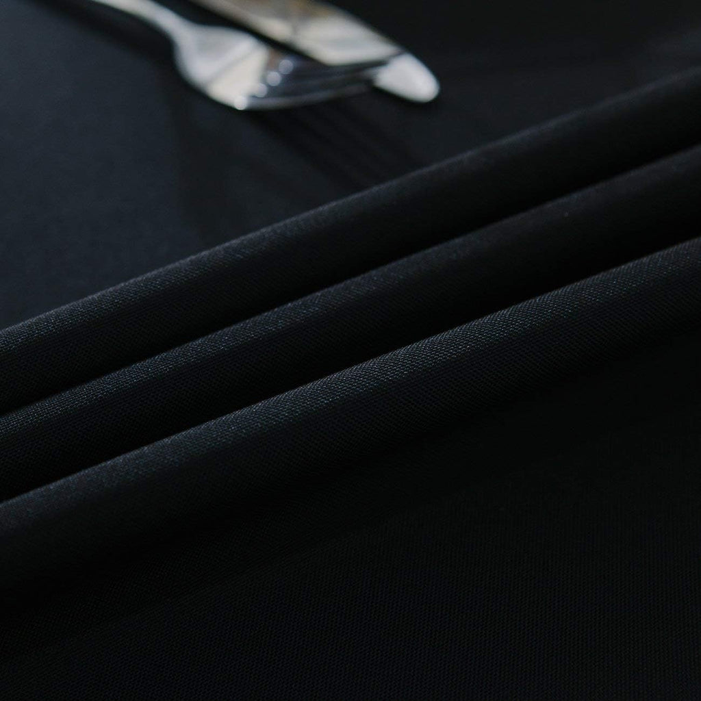 90x132 Inch Black Tablecloth for 6-8 Foot Rectangle Tables