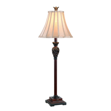 Iron Lace Buffet Lamp with Golden Ruby Finish, Classic Style, 32" Height, 11" Width, 11" Depth
