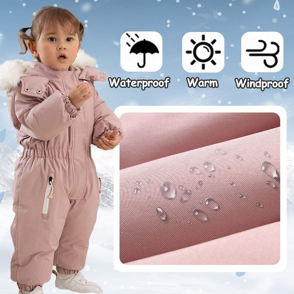 Boys and Girls One Piece Snowsuits Overalls Ski Suits Winter Waterproof Coats Jumpsuits for Baby Toddler - ...