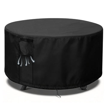 Pit Cover Round 28x16, 600D Heavy Duty Round Firepit Covers Waterproof