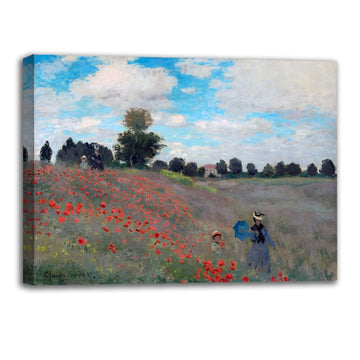 Claude Monet The Poppy Field Near Argenteuil 1873 Giclee Canvas Wall Art, Famous Impressionist Poppy Field Painting