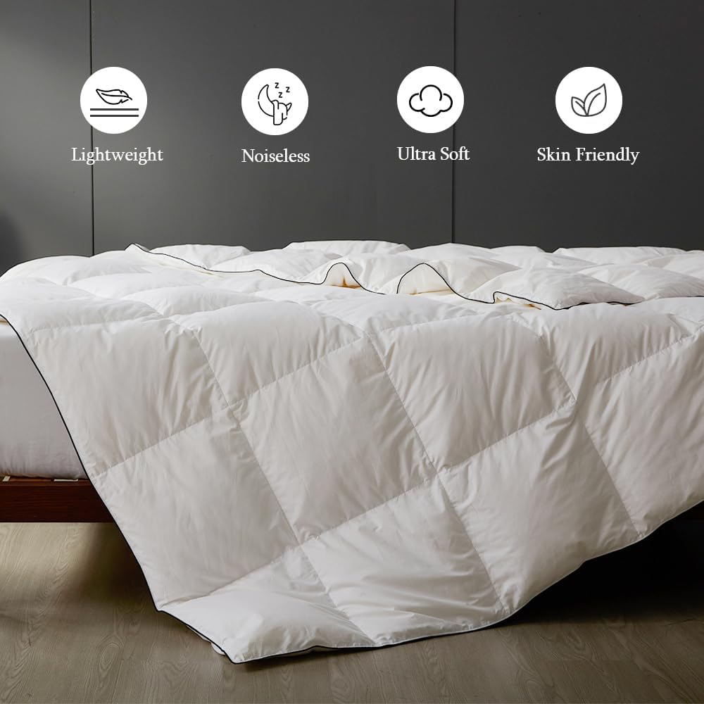 Lightweight Queen Down Comforter for Hot Sleepers & Summer
