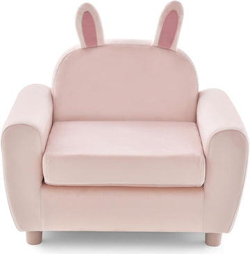 Kids Sofa, Children Armrest Chair with Sturdy Wood Construction and Dutch Velvet, Upholstered Toddler Armrest Couch