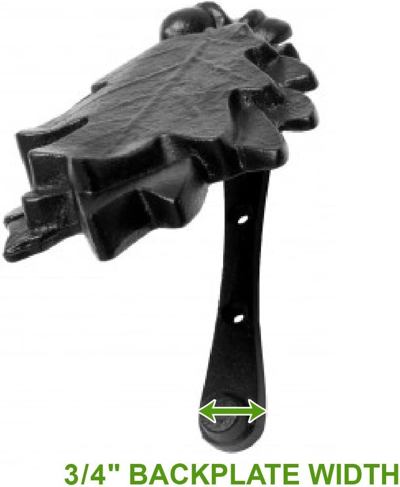 Oak Leaf Door Knocker Cast Iron RSF Finish 6 Inch Rustic Front Door Hardware with Mounting Screws
