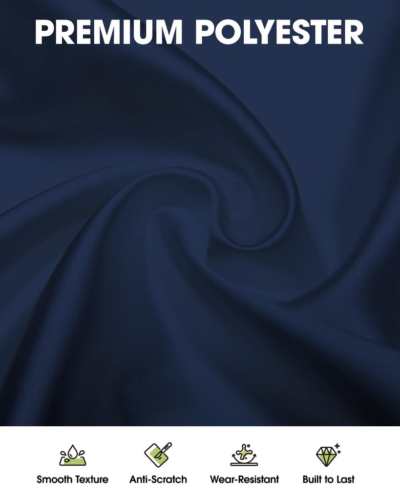Polyester Tablecloth 60" x 102" Reusable Washable 2 Pack Navy Blue