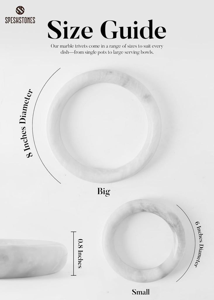 Marble Trivet, Stone Trivets for Hot Dishes - Set of 2