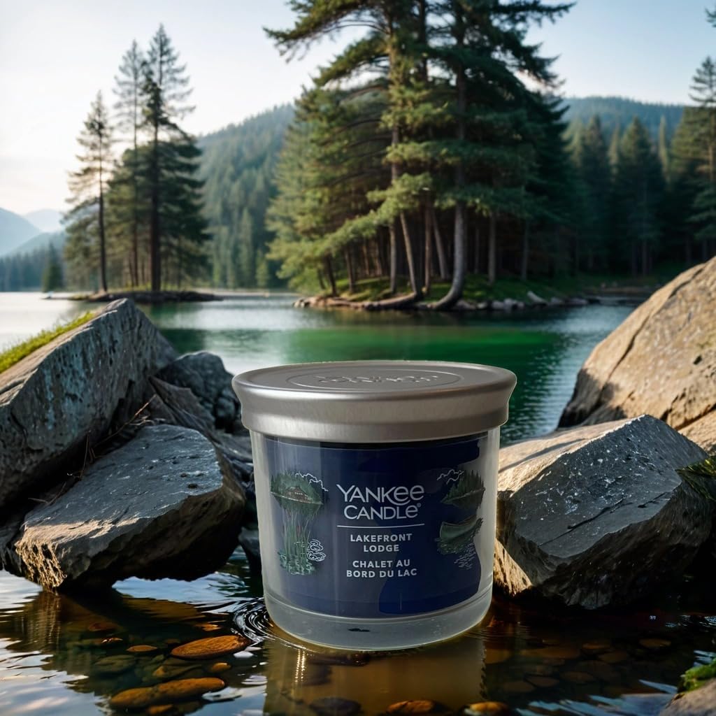 Yan Kee Lakefront Lodge Scented Soy Wax Blend Candles, 4.3oz Tumbler, 20+ Hour Burn Time, Christmas Home Fragrance