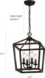 Farmhouse Rustic Black Lantern Chandelier Hanging Light Fixture 4-Lights for Kitchen Island Dining Room Hallway Entryway Foyer UL Listed A128-B0B8HM7V7G