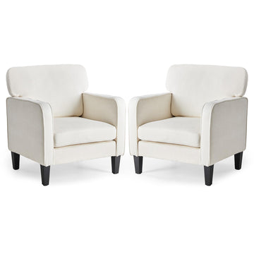 Modern Accent Chairs Set of 2, Corner Chairs for Adults, Reading Chair with Armrest and Backrest, Comfy Lounge Chairs