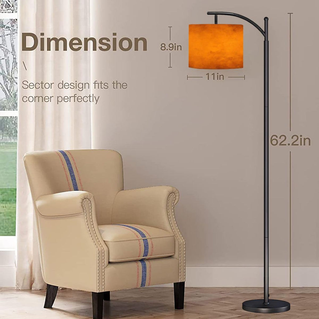 Arc Floor Lamp Orange autumn old watercolor texture painted marbled vintage grunge Modern Tall Standing Lamp Dimmable