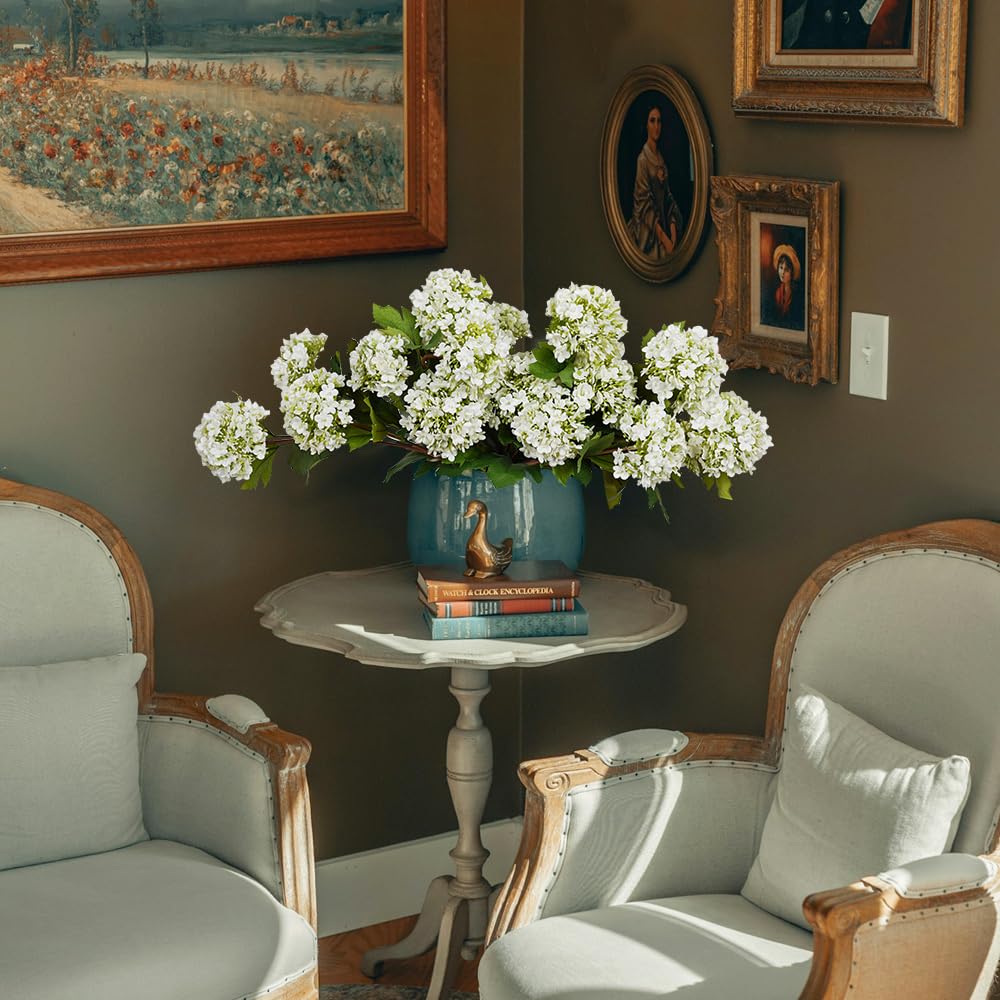 Artificial for Decoration, 6Pcs 23inch White Fake, Faux for Vase, Faux Floral Stems for Wedding Party Kitchen Home